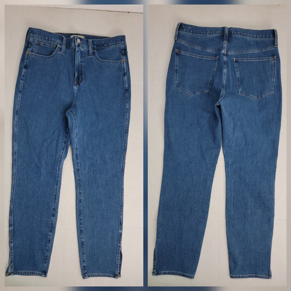 Madewell 11" Roadtripper Jeans Womens Size 30 Split hem High Rise Skinny Stretch